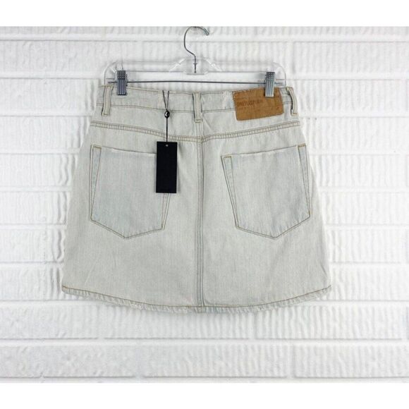One Teaspoon Brando Y2K Mini NWT Denim Skirt High Rise Distressed Casual 30" - Picture 3 of 11
